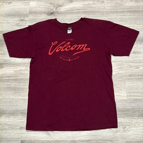 Men's Maroon Volcom T-Shirt - Picture 1 of 4